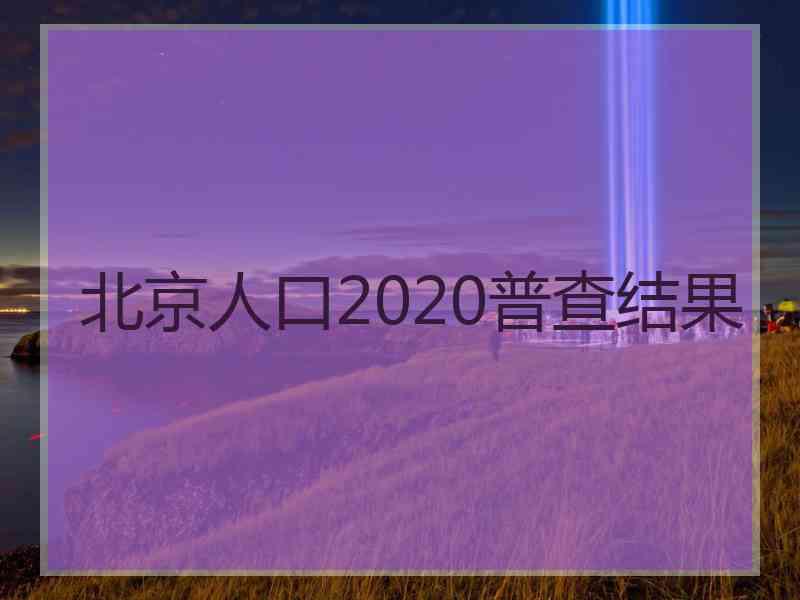 北京人口2020普查结果