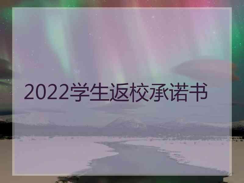 2022学生返校承诺书