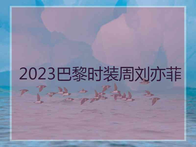 2023巴黎时装周刘亦菲