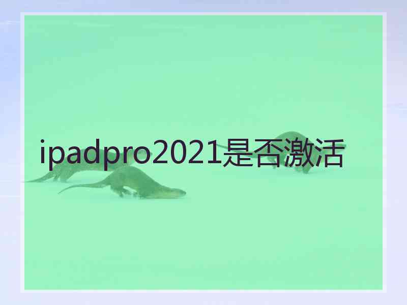 ipadpro2021是否激活