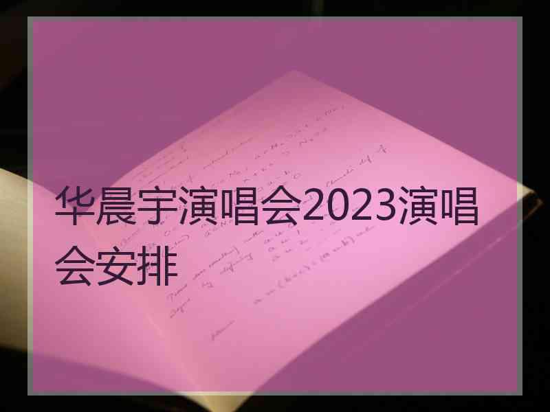 华晨宇演唱会2023演唱会安排