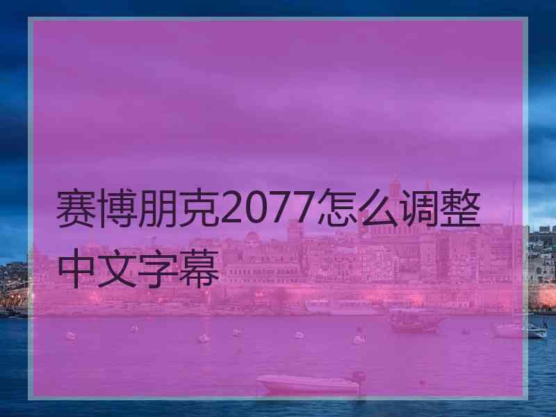 赛博朋克2077怎么调整中文字幕