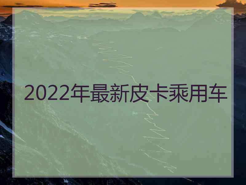 2022年最新皮卡乘用车