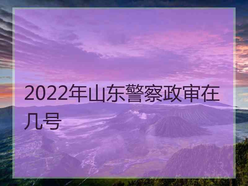 2022年山东警察政审在几号