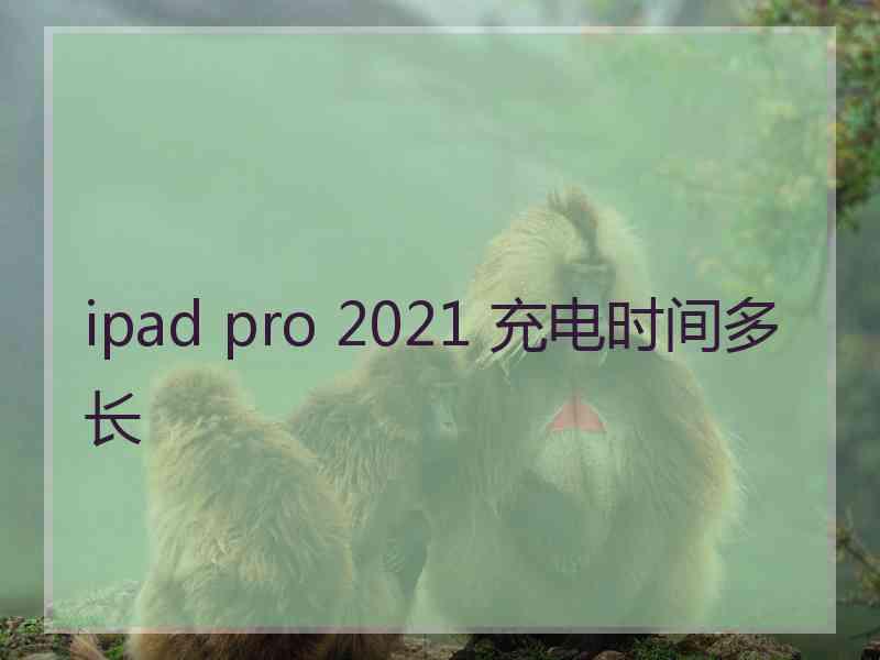 ipad pro 2021 充电时间多长