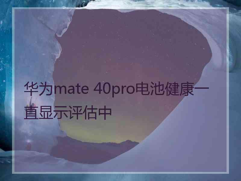 华为mate 40pro电池健康一直显示评估中