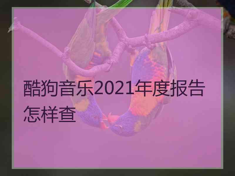 酷狗音乐2021年度报告怎样查