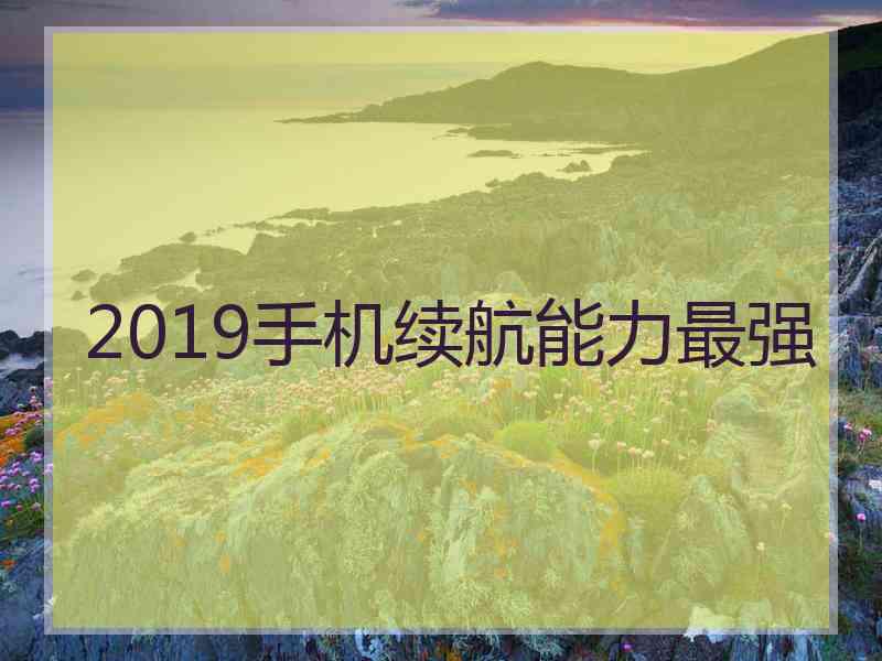 2019手机续航能力最强