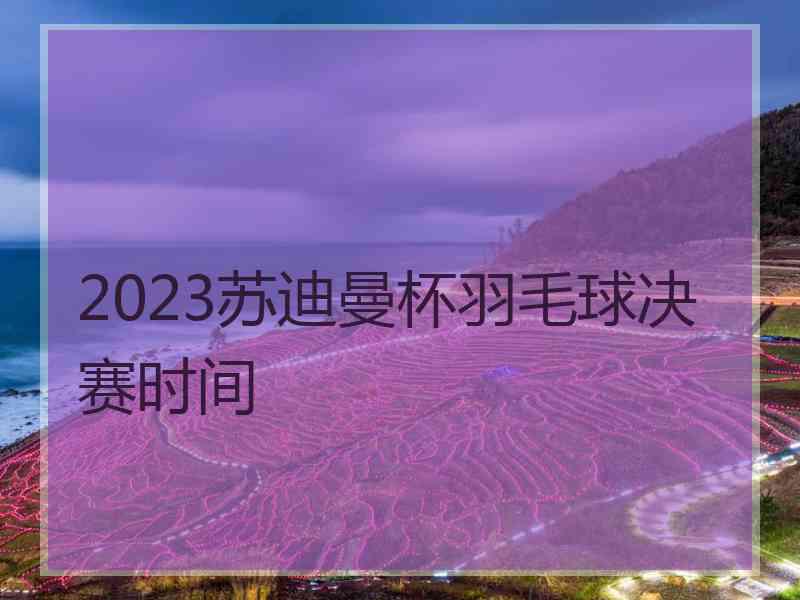 2023苏迪曼杯羽毛球决赛时间