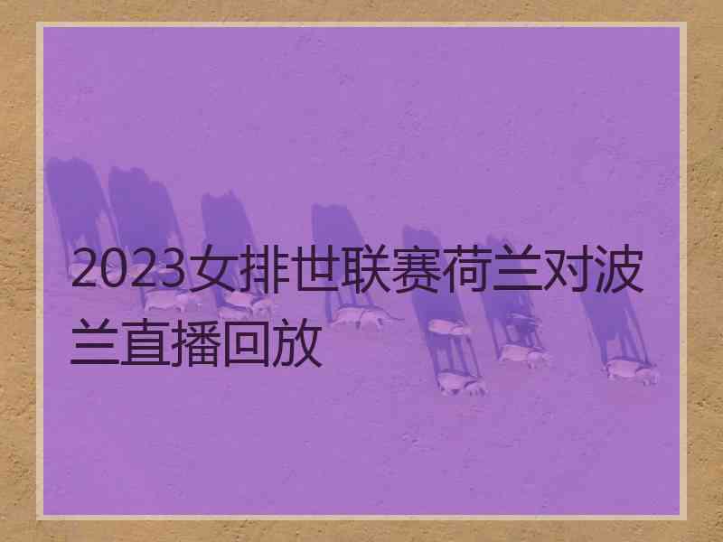 2023女排世联赛荷兰对波兰直播回放