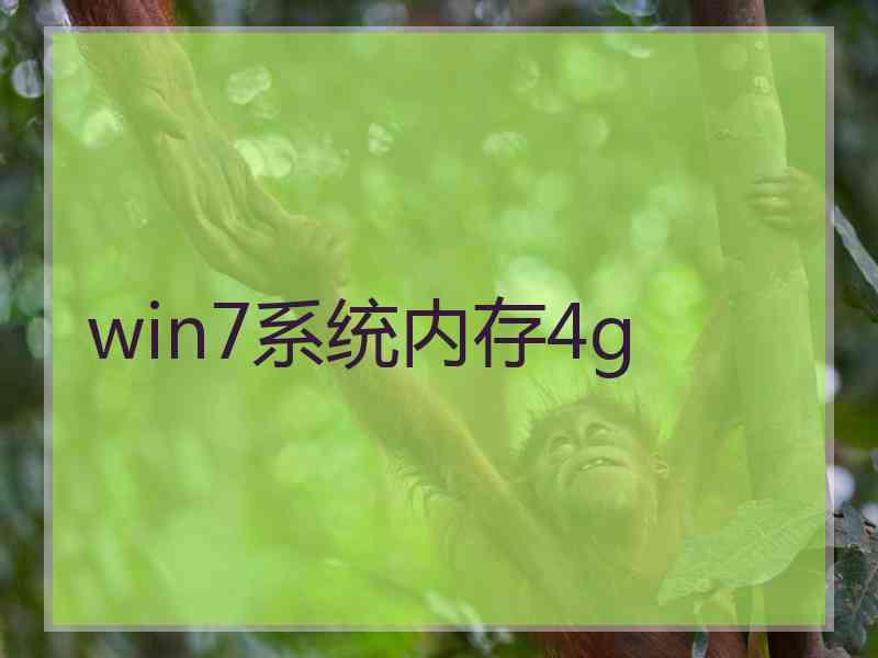 win7系统内存4g