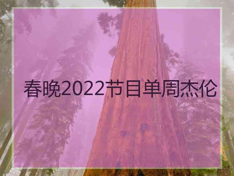 春晚2022节目单周杰伦