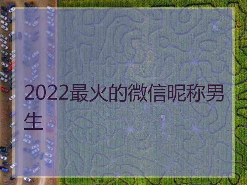 2022最火的微信昵称男生