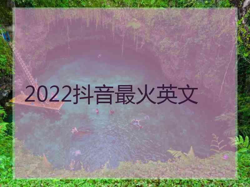 2022抖音最火英文