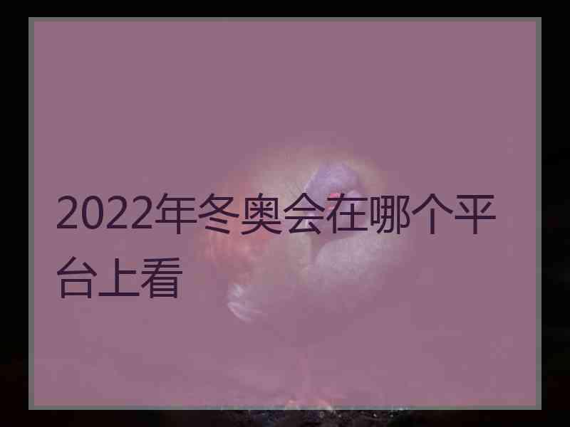 2022年冬奥会在哪个平台上看