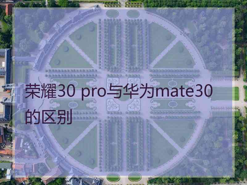 荣耀30 pro与华为mate30 的区别