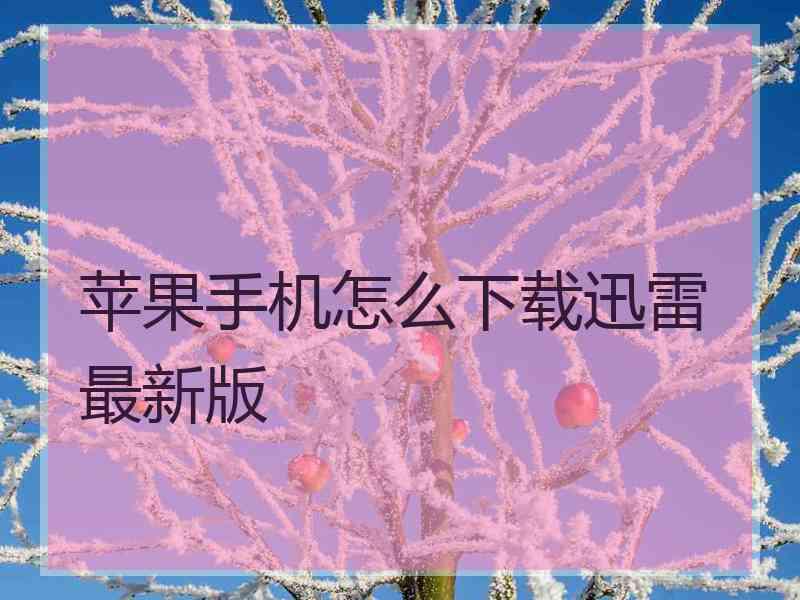 苹果手机怎么下载迅雷最新版