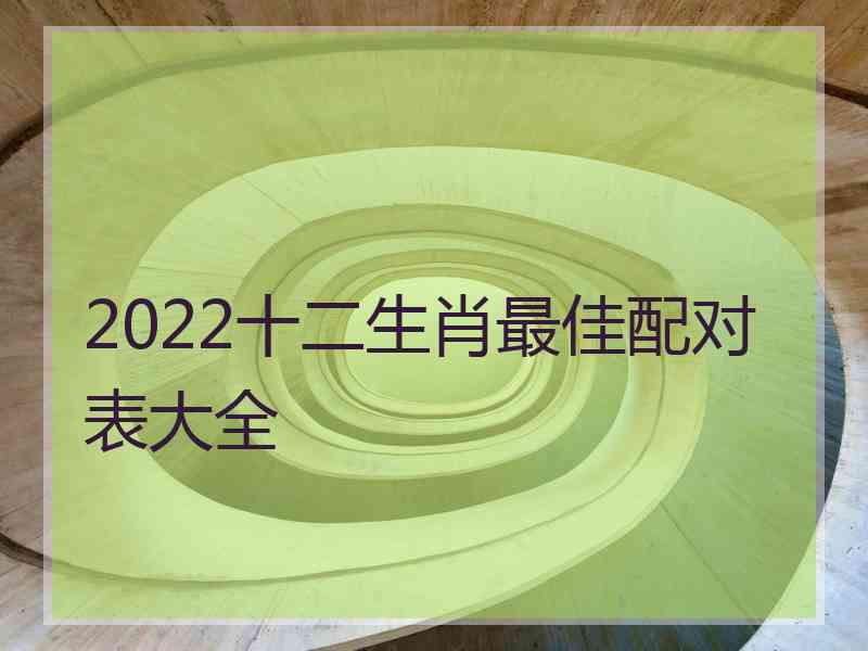 2022十二生肖最佳配对表大全