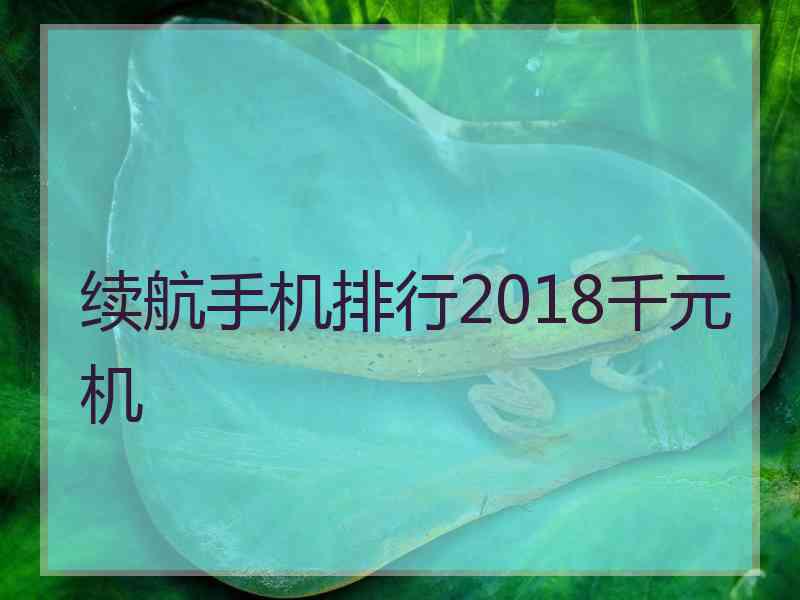 续航手机排行2018千元机