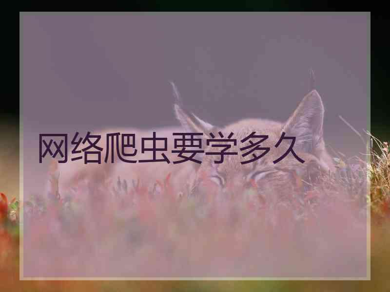 网络爬虫要学多久