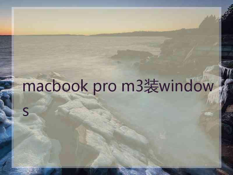 macbook pro m3装windows