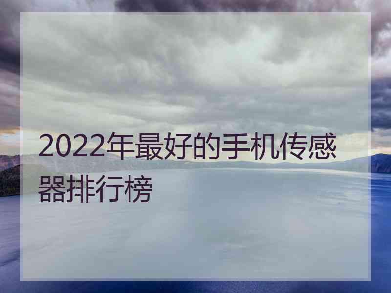 2022年最好的手机传感器排行榜