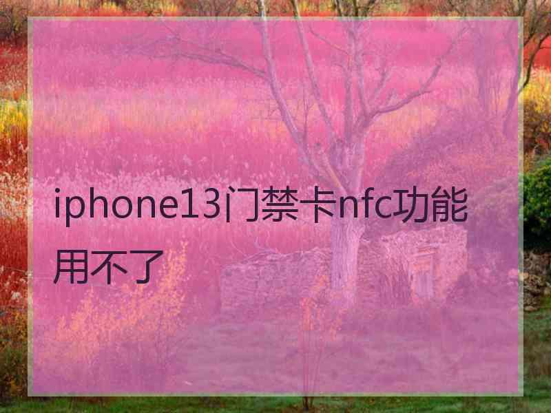 iphone13门禁卡nfc功能用不了