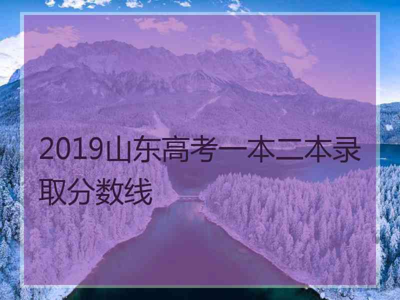 2019山东高考一本二本录取分数线