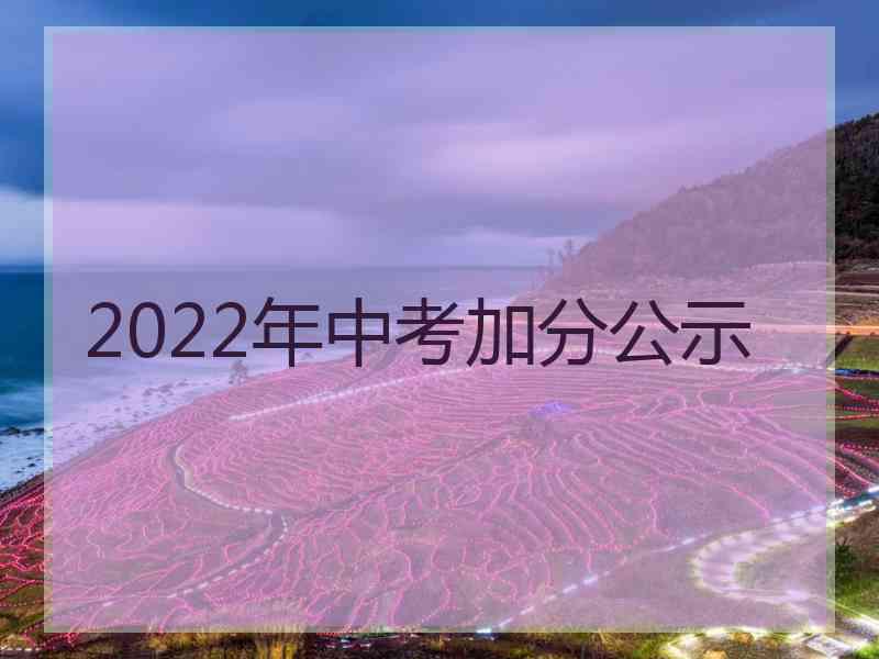 2022年中考加分公示