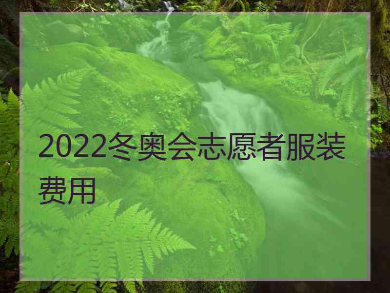 2022冬奥会志愿者服装费用