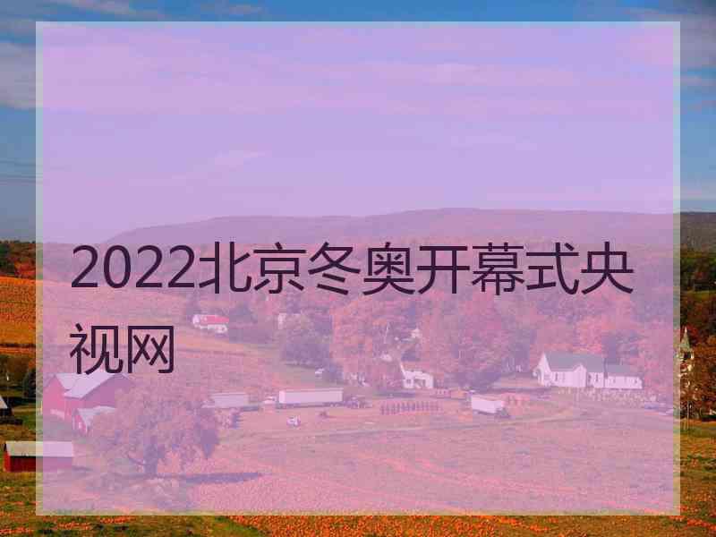 2022北京冬奥开幕式央视网