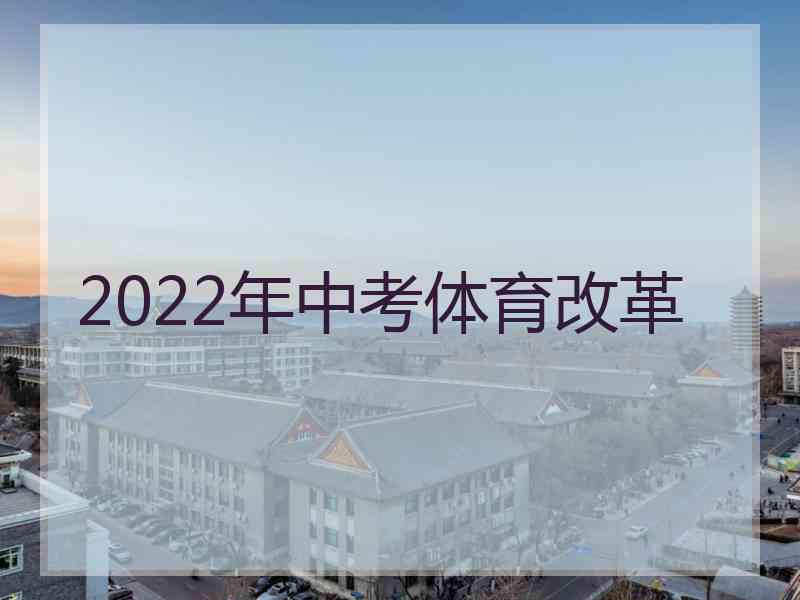 2022年中考体育改革