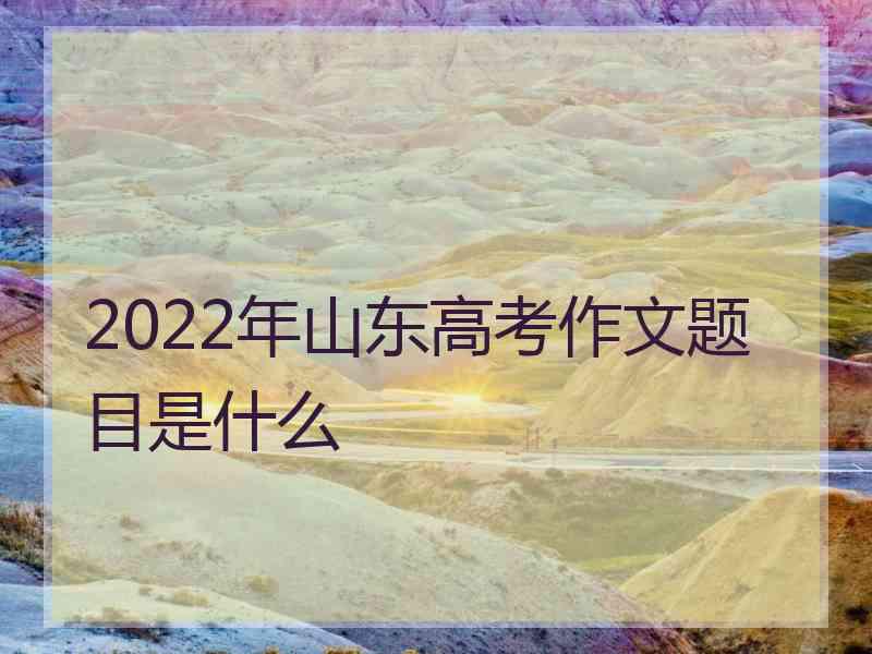 2022年山东高考作文题目是什么