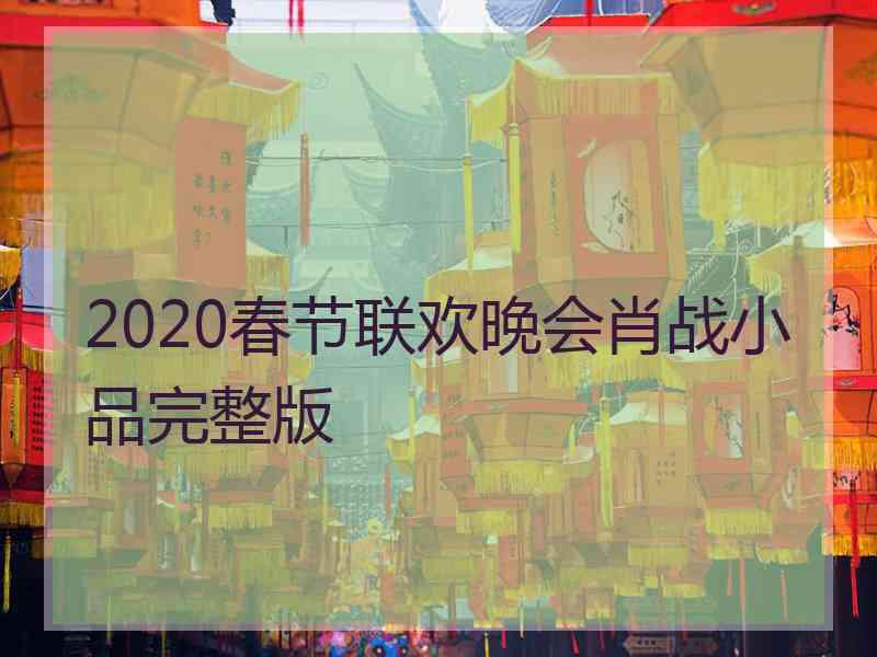 2020春节联欢晚会肖战小品完整版