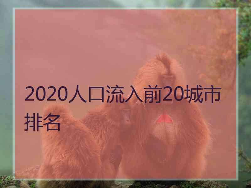 2020人口流入前20城市排名