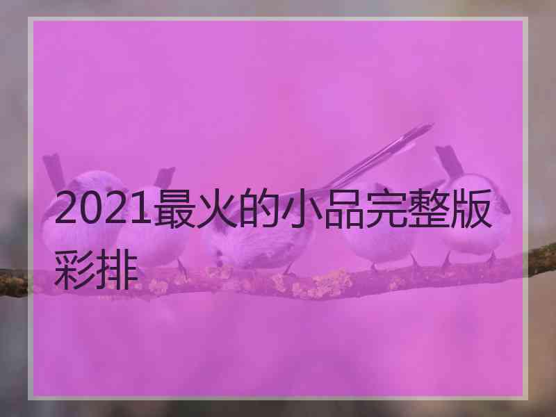 2021最火的小品完整版彩排