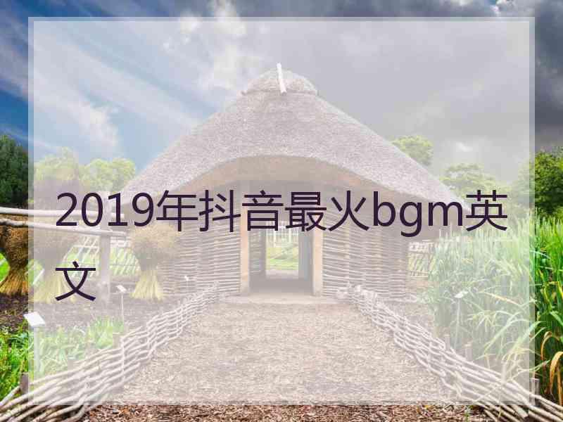 2019年抖音最火bgm英文