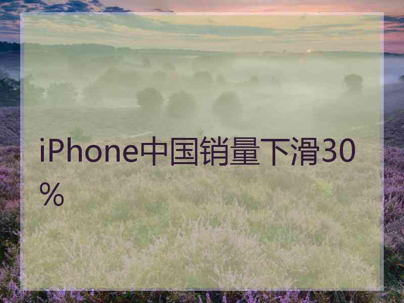 iPhone中国销量下滑30%