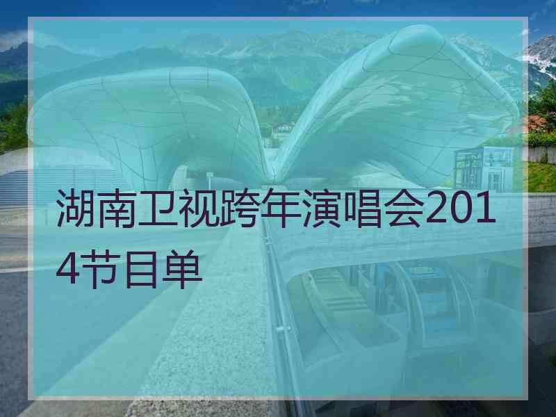 湖南卫视跨年演唱会2014节目单