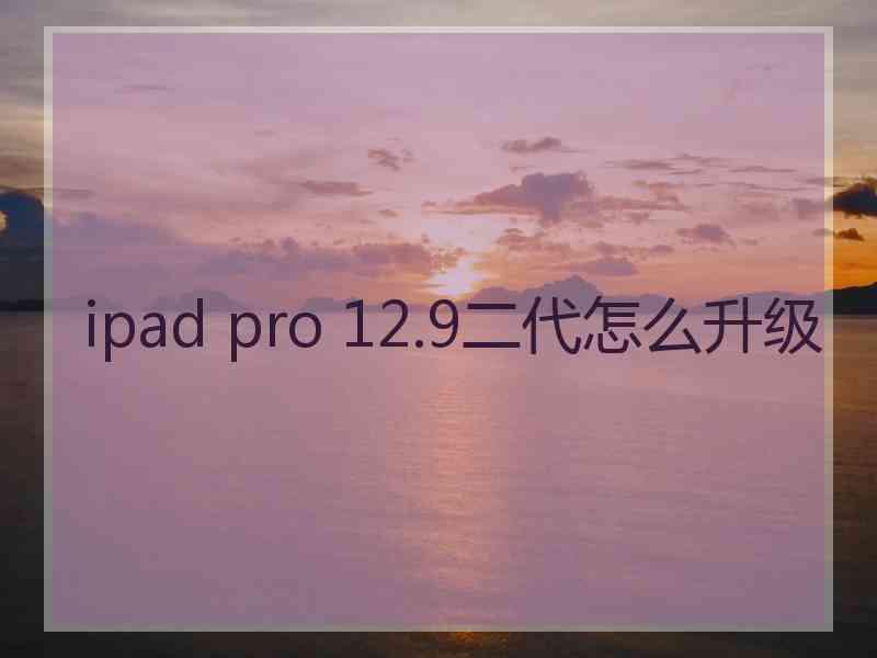 ipad pro 12.9二代怎么升级