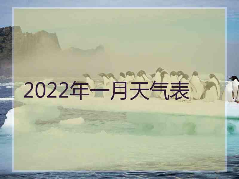 2022年一月天气表