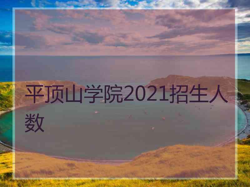 平顶山学院2021招生人数