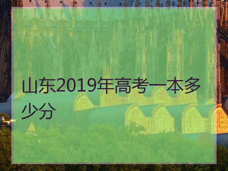 山东2019年高考一本多少分