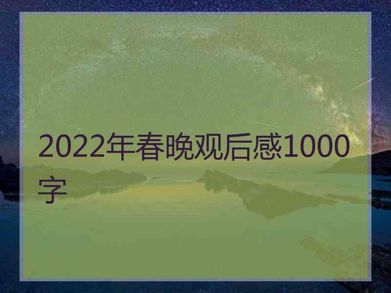 2022年春晚观后感1000字