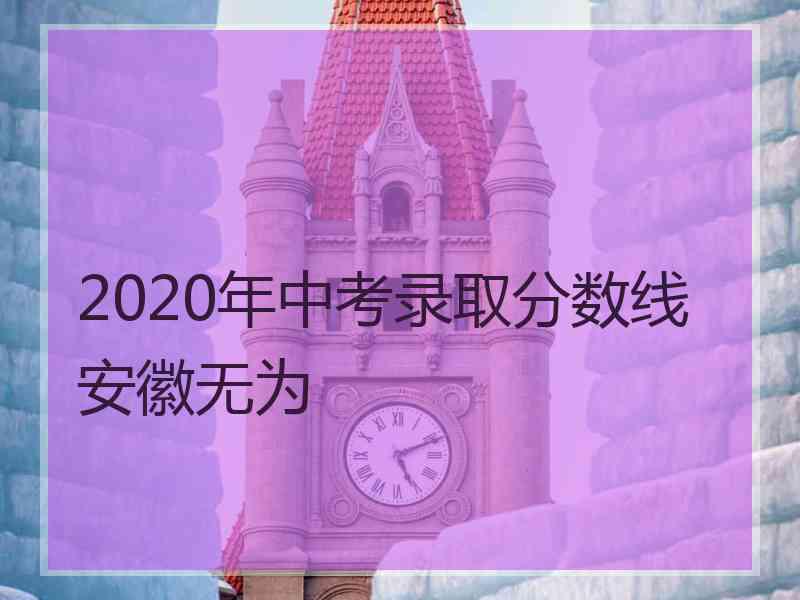 2020年中考录取分数线安徽无为