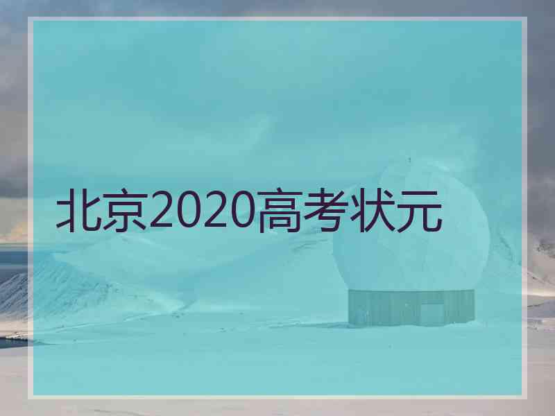 北京2020高考状元