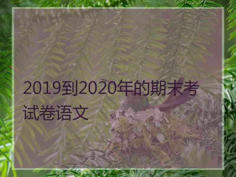 2019到2020年的期末考试卷语文