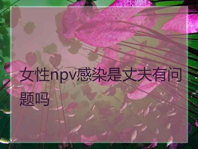 女性npv感染是丈夫有问题吗