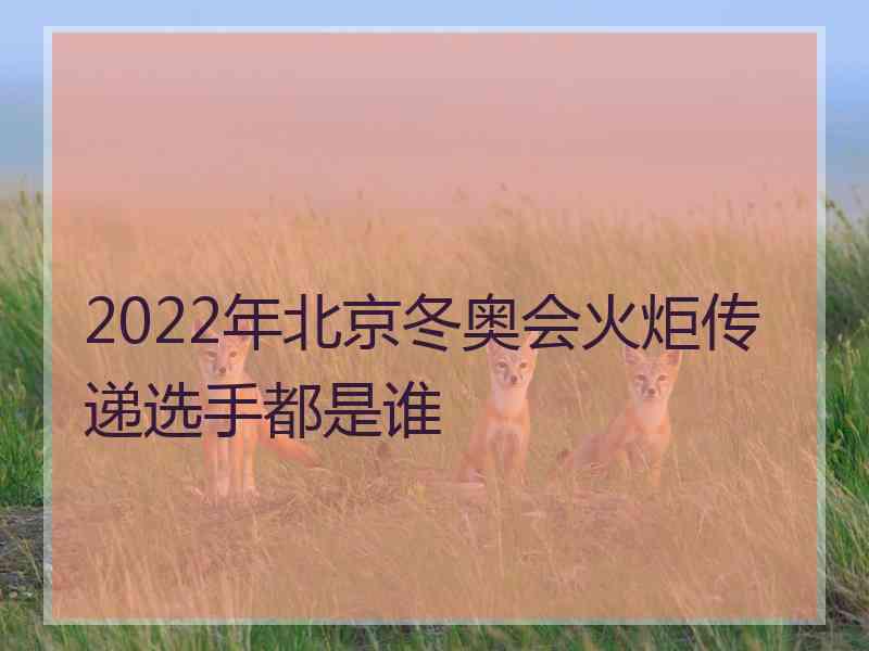 2022年北京冬奥会火炬传递选手都是谁