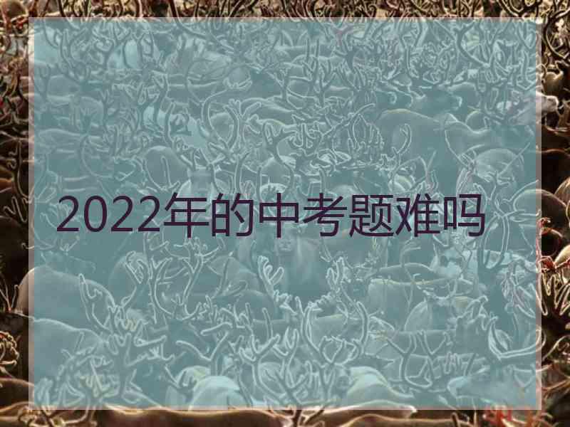 2022年的中考题难吗